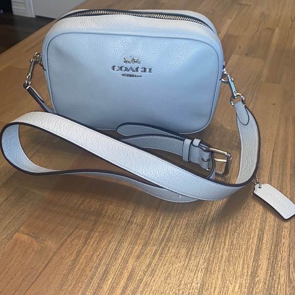 Coach Bags Coach Leather Jamie Camera Bag Ice Blue With Silver